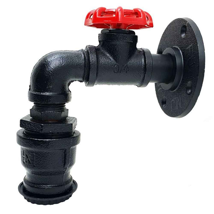 Black Rustic Water Pipe Wall Light Fitting Industrial Sconce