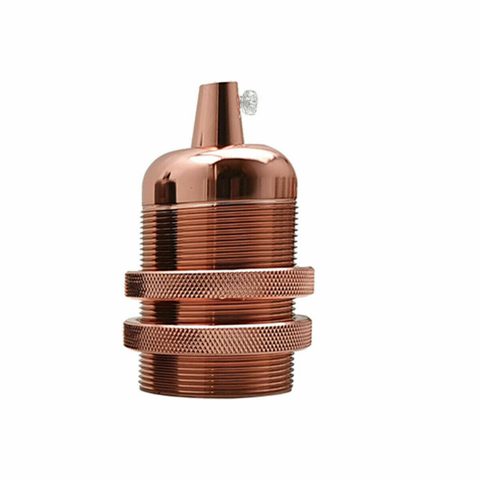 Smooth Holder With Ring Rose Gold E27 Socket Ceramic Holder