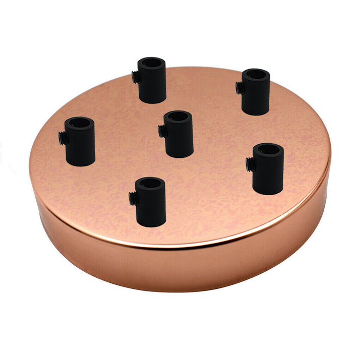 6 Outlet Rose Gold Metal Ceiling Rose 120x25mm