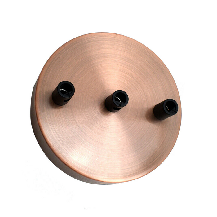 Multi Outlet 3 Hole Ceiling Rose Copper Drop Pendant 120x25mm