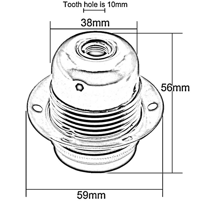 E27/ES Vintage threaded lamp bulb holder Chrome