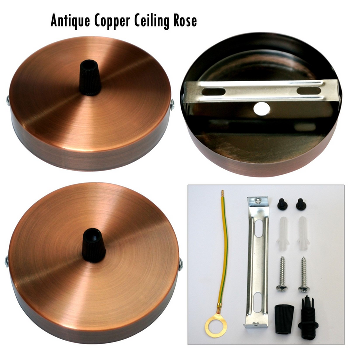 Copper Ceiling Rose Light Pendant For cable