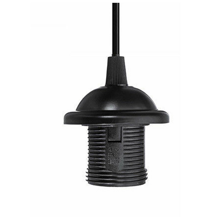 Zwarte E27 PVC plafondrozet hanglamp