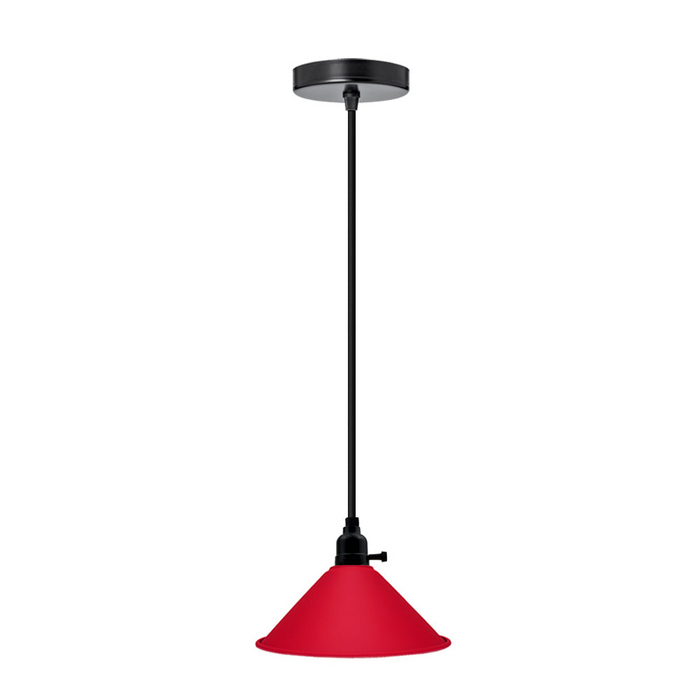 Ceiling Chandelier Lampshade Modern Red Flat Pendant Light