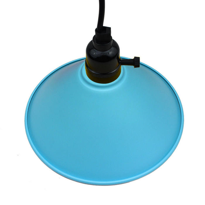 Blauwe hanger moderne platte plafondlamp lampenkap kroonluchter