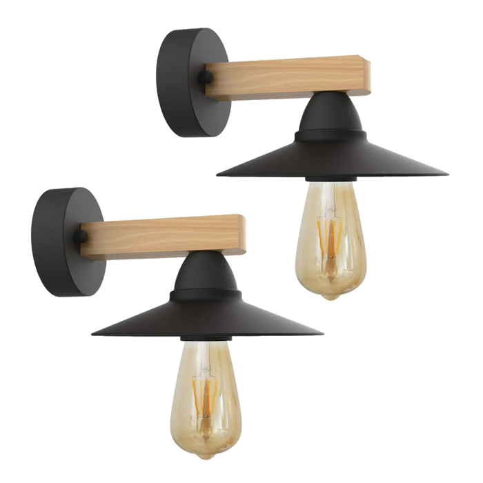 2 Pack Black Retro Wall Light Black Lamp Fixtures