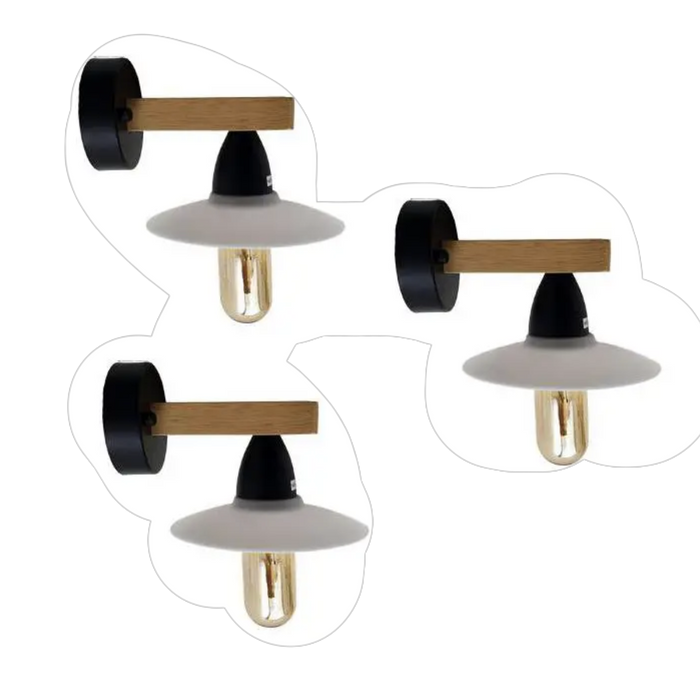 3 Pack Vintage Lamp Retro Wall Light White Lamp Fixtures