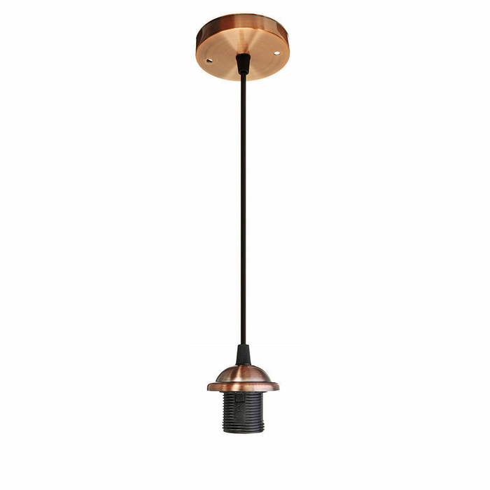 Copper E27 PVC Ceiling Rose Pendant Light