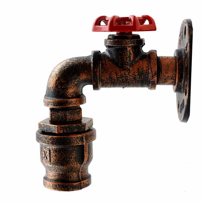 Rustic Red Wall Lights Industrial Metal Water Pipe Wall Lamp