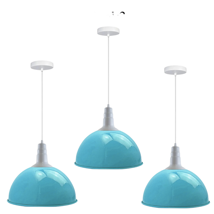 3-pack lampenkap vintage industriële metalen blauwe plafondhanglampen schaduw