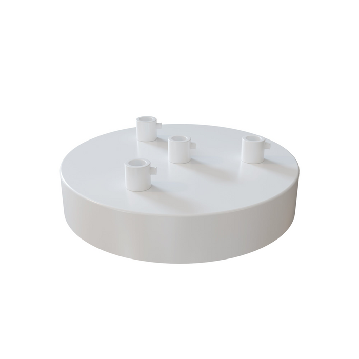 4 Outlet White Metal Ceiling Rose 120x25mm