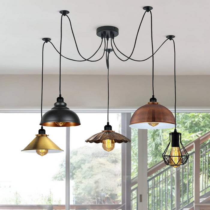 Spider Pendant Light | Nancy | Vintage Style | 5 Way