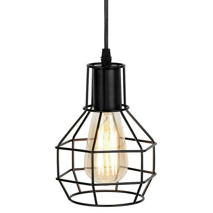 Retro Industrial Black Metal Nest Cage Ceiling 8 way Pendant Hanging Light Chandelier Indoor Lighting For Bar, Bedroom, Dining Room, Living Room