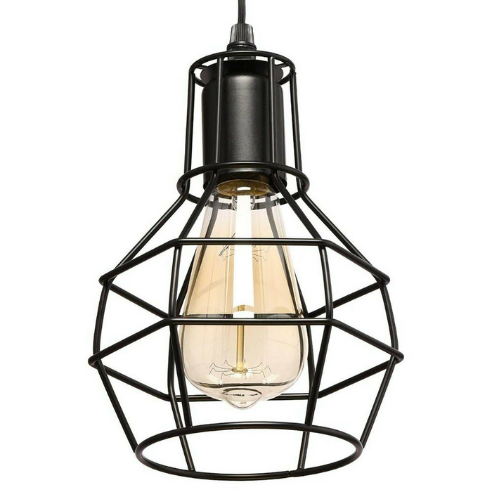 Retro Industrial Black Metal Nest Cage Ceiling 8 way Pendant Hanging Light Chandelier Indoor Lighting For Bar, Bedroom, Dining Room, Living Room