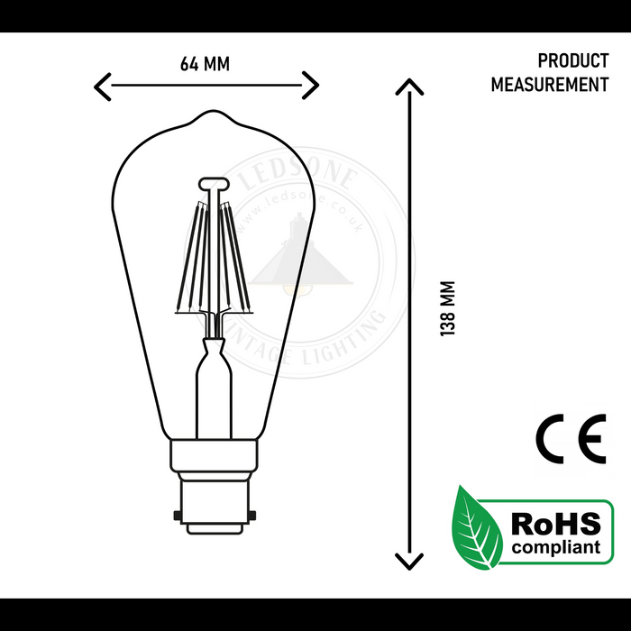 LED-retrolamp | Kas | Dimbaar | 8W | Warm wit