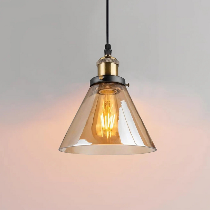 Vintage Retro Lampshades Amber Glass Ceiling Pendant Light