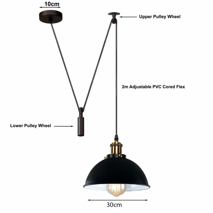 Retro Industrial Vintage Loft Adjustable Metal Pendant Ceiling Light