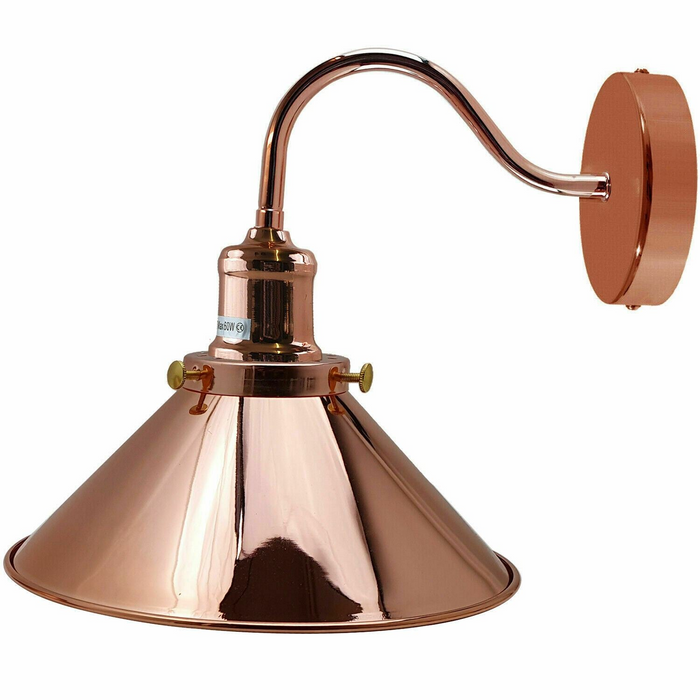 Retro Industrial Swan Neck Wall Light Indoor Sconce Metal Cone Shape Shade For  Basement, Bedroom, Dining Room, Garage