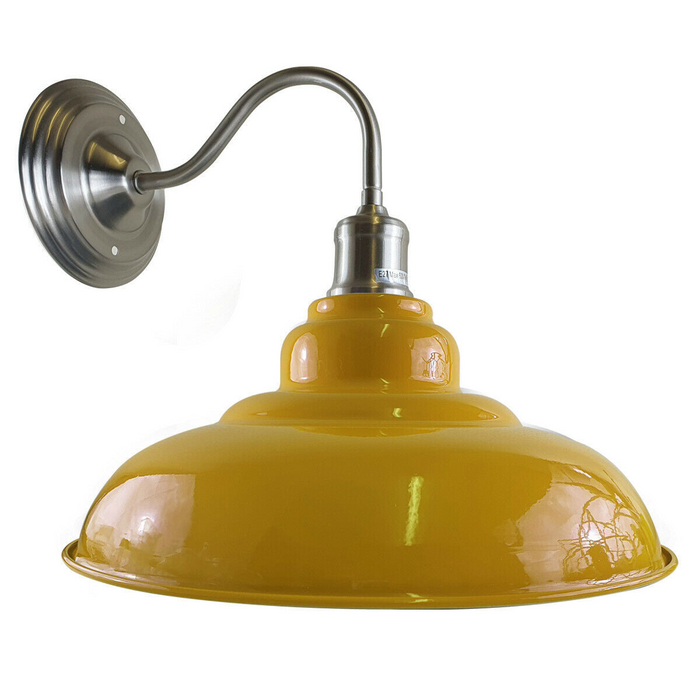 Orange colour Modern Industrial Indoor Wall Light Fitting Painted Metal Lounge Lamp