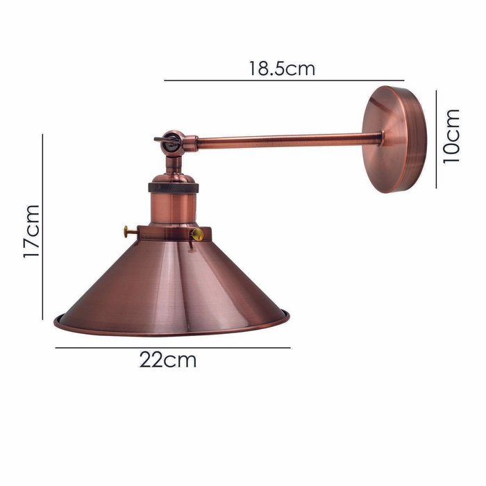 Vintage Wall Light | Jana | Irone Cone | Copper Coloured