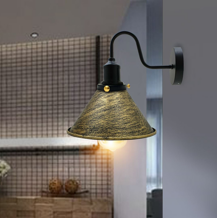 Industrial Metal Wall Light Fitting Vintage Cone shape Wall Sconce