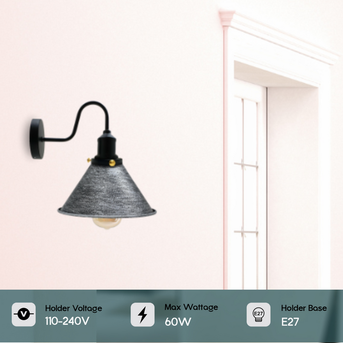 Industrial Metal Wall Light Fitting Vintage Cone shape Wall Sconce