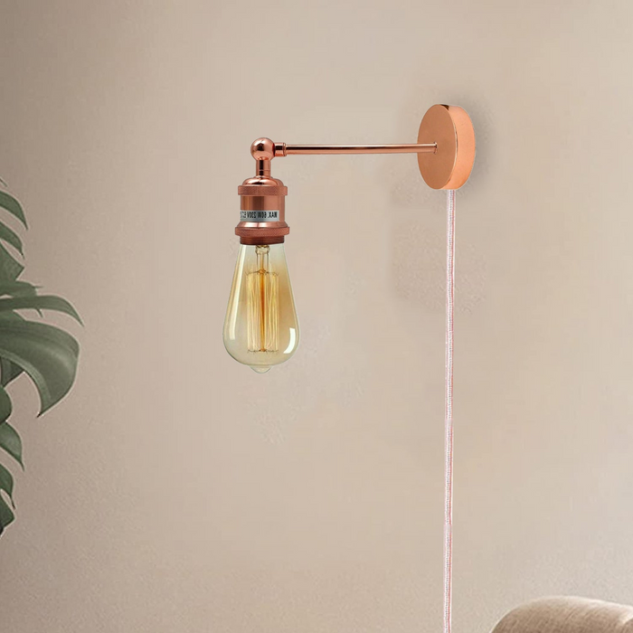 Roségouden wandarm met 4 meter lange plug-in hanger