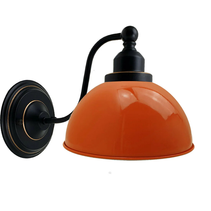 Vintage Wall Light | Gene | Metal Dome | Red | E27 Bulb