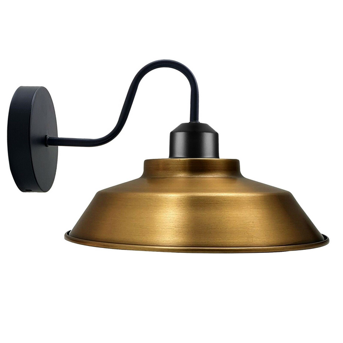 Retro Industrial Wall Lights Fittings E27 Indoor Sconce Metal Bowl Shape Shade For Basement, Bedroom, Home Office