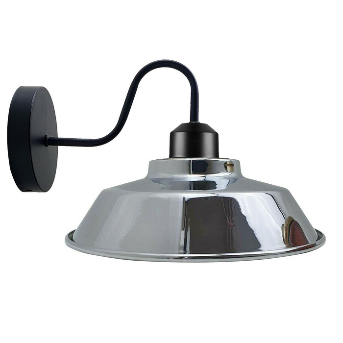 Retro Industrial Wall Lights Fittings E27 Indoor Sconce Metal Bowl Shape Shade For Basement, Bedroom, Home Office