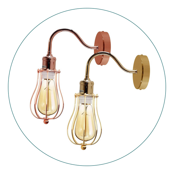 Vintage wandlamp | Jane | Kooilicht | Gouden metaal