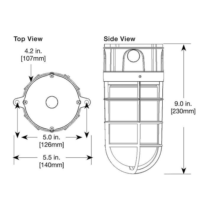 Black Industrial Wall Ceiling Cage Light Bulkhead Metal Marine Glass