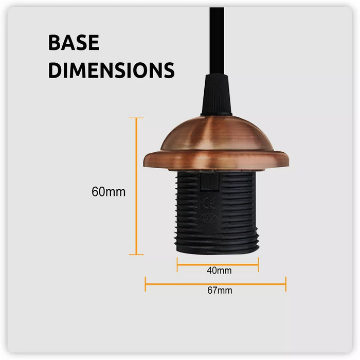 Koperen E27 PVC plafondrozet hanglamp