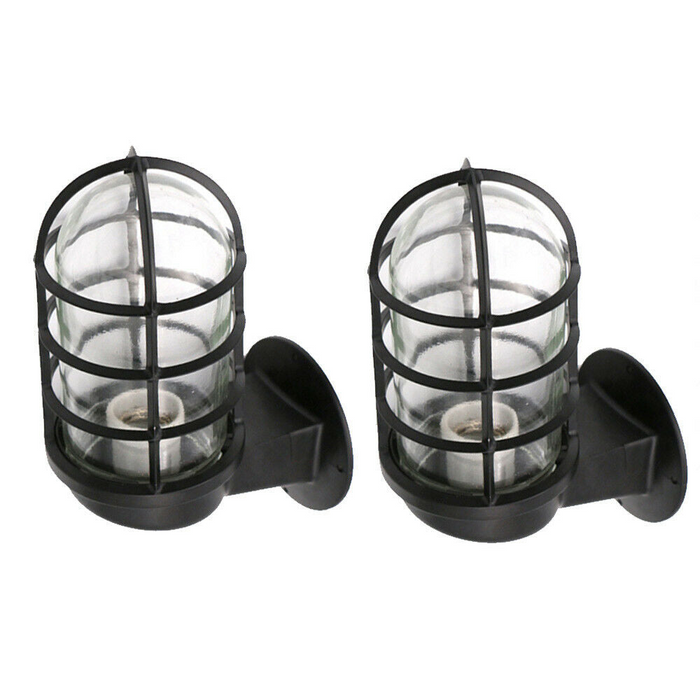 Industrial Wall Light | Grace | Cage Light | Black | 2 Pack