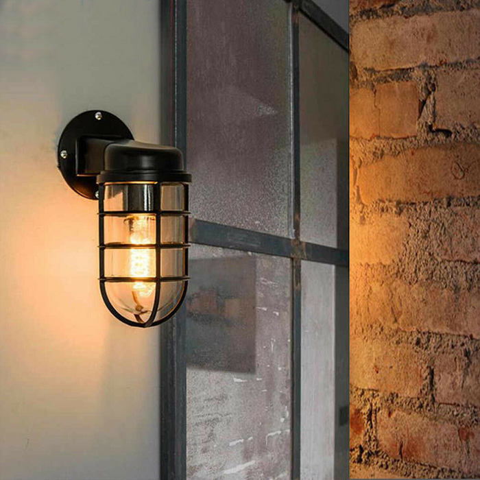 Industrial Wall Light | Grace | Cage Light | Black | 2 Pack