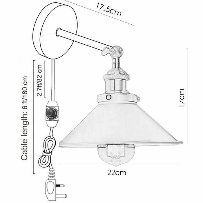 Moderne wandlamp | Jade | IJzeren Kegel | Rustiek rood 