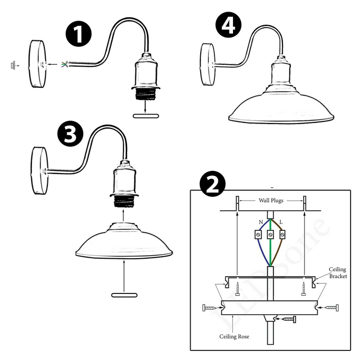 Brushed Brass Metal Wall Lights Industrial Style