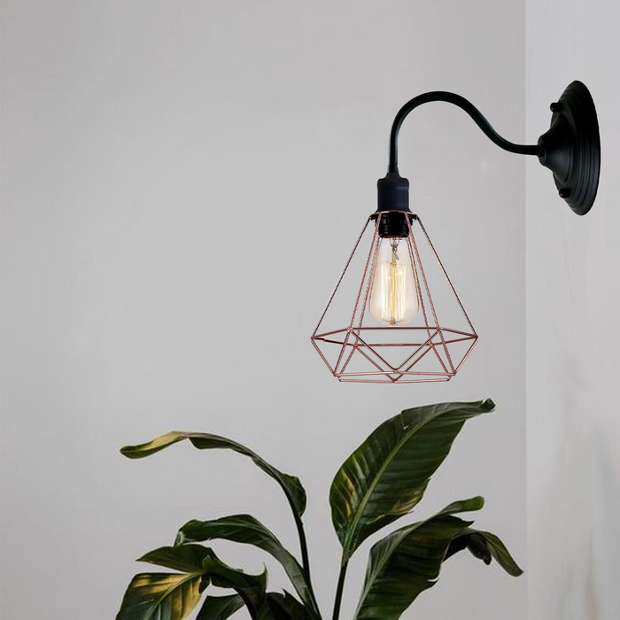 Modern Industrial  Vintage Indoor Rose Gold colour Wall Light Lamp Fitting Fixture E27 Holder UK