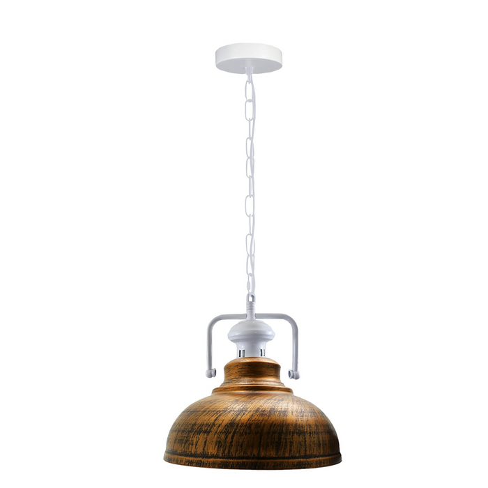Industrial vintage Retro Indoor Hanging Metal Brushed Copper Pendant Light E27 UK Holder