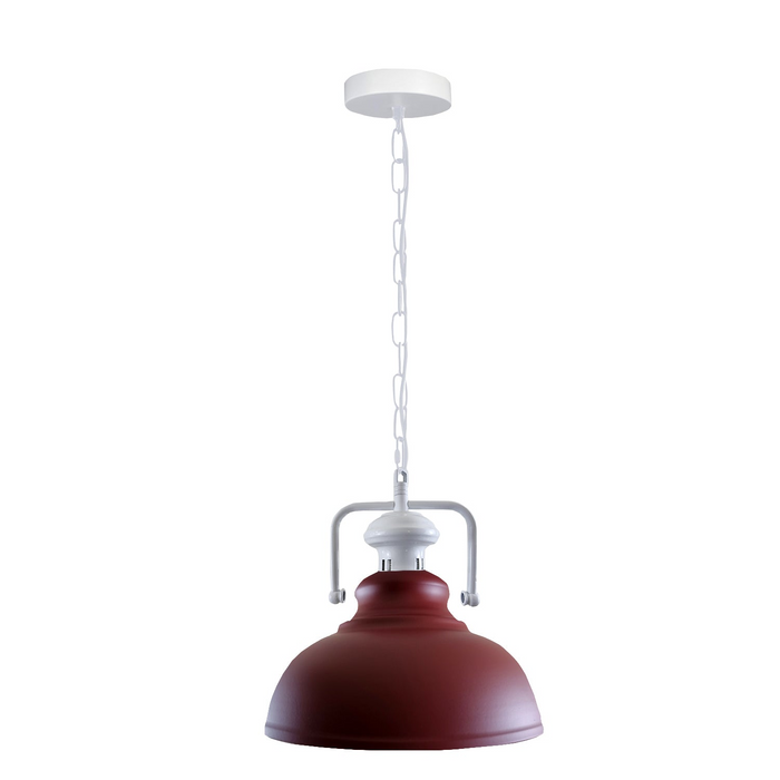 Industrial vintage Retro Indoor Hanging Metal Burgundy Pendant Light E27 UK Holder