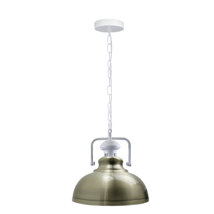 Industrial vintage Retro Indoor Hanging Ceiling Metal Green Brass Pendant Light E27 UK Holder