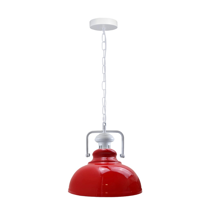 Industriële vintage Retro Indoor Hangende Plafondlamp Metaal Rode Hanglamp E27 UK Houder