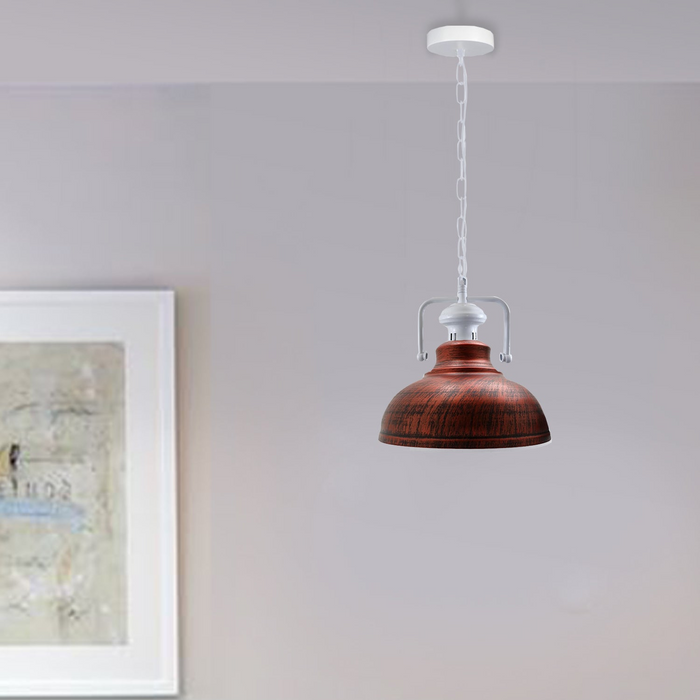 Industriële vintage retro binnen hangende plafond metalen rustieke rode hanglamp E27 UK houder