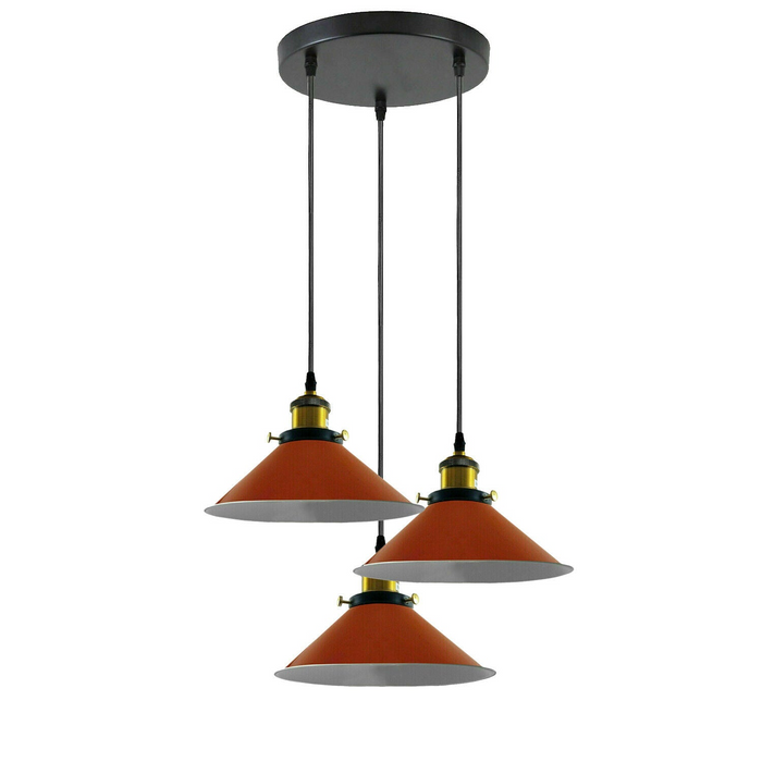 Industrial Vintage Metal Pendant Light Shade Chandelier Retro Ceiling Orange LampShade