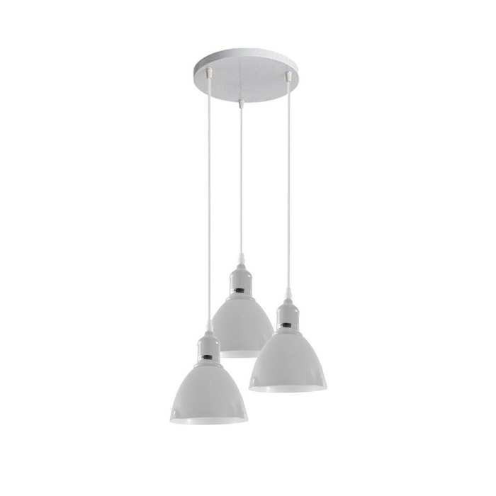 Industrial Modern Retro 3-way cluster White Ceiling Pendant Light with E27 Base