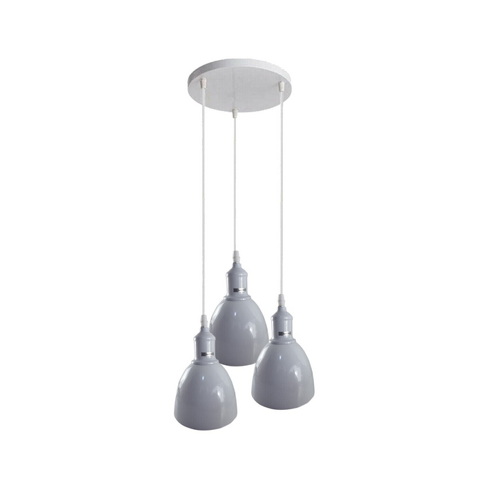 Industrial Modern Retro 3-way cluster White Ceiling Pendant Light with E27 Base