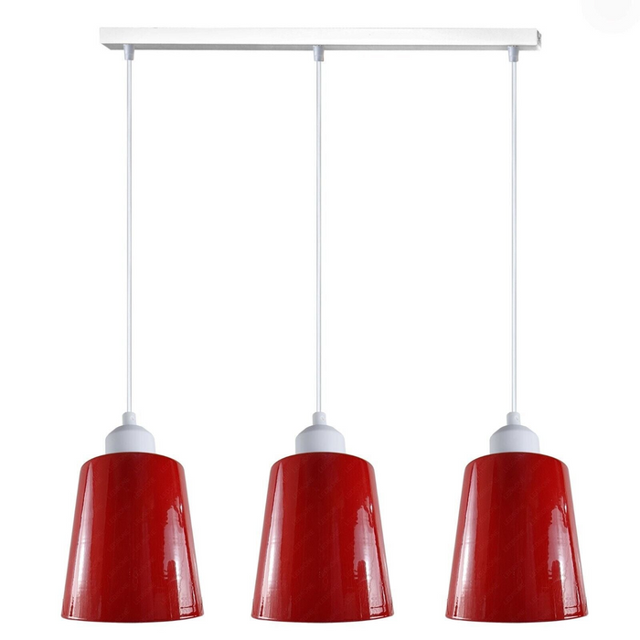 Industriële moderne retro 3-weg rechthoekige belvorm verschillende kleuren hanglamp E27 UK-houder