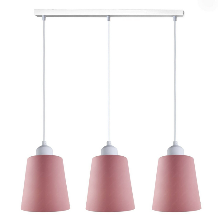 Industrial Modern Retro 3 Way Rectangle Bell shape Various Colours Pendant Light E27 UK holder