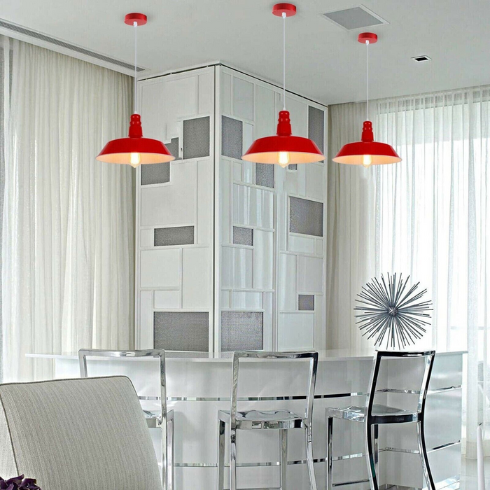 Modern adjustable Hanging bowl Red pendant  Lamp E27 holder