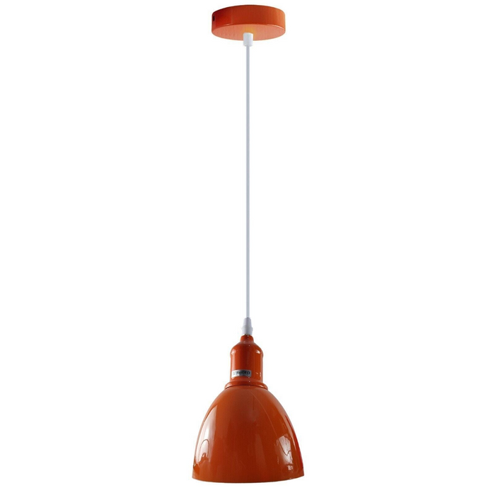 Industrial Vintage Retro adjustable Ceiling Orange Pendant Light with E27 Uk Holder